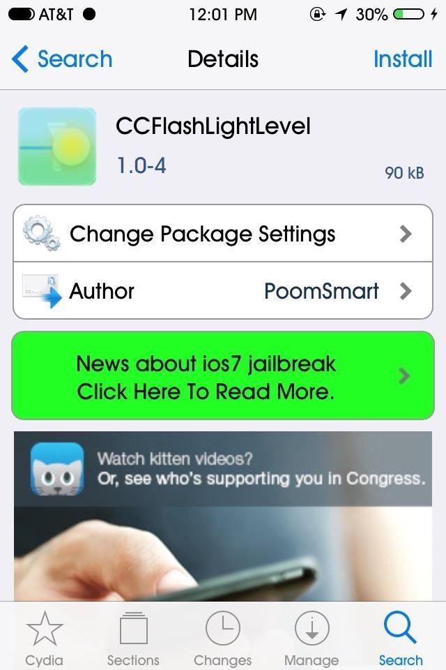Как добавить диммер в ваш iPhone's Flashlight in the Control Center