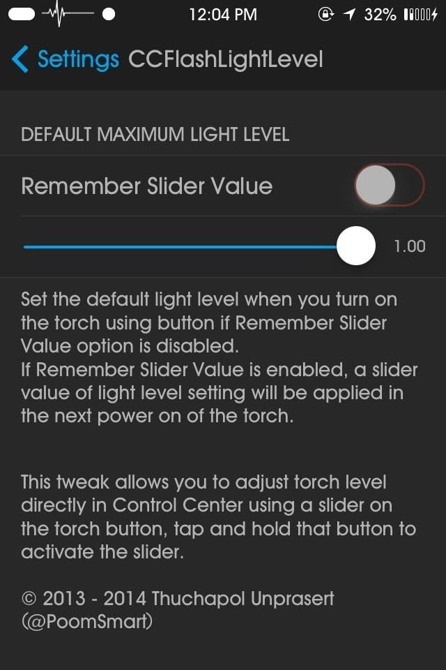 Как добавить диммер в ваш iPhone's Flashlight in the Control Center
