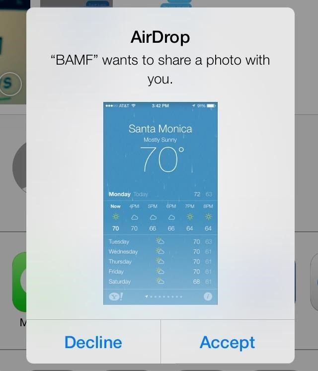 Как использовать AirDrop для обмена фотографиями, контактами и другими файлами в iOS 7