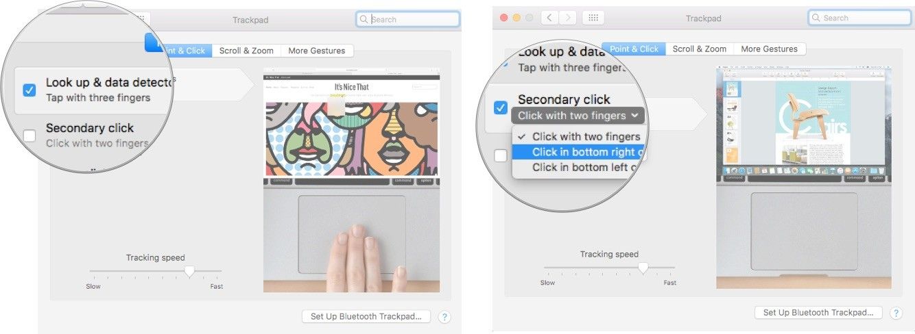 Настройки «укажи и нажми» на Mac