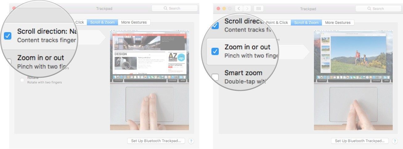 Настройки масштабирования на Mac