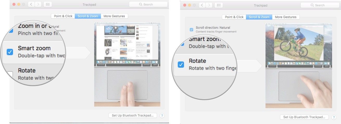 Настройки масштабирования на Mac