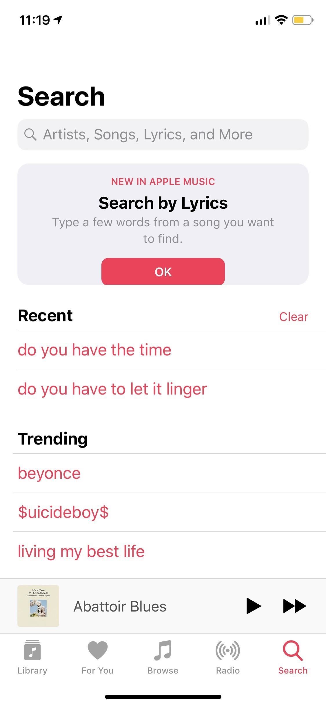 Как найти песни по текстам в Apple Music для iOS 12 - с подпиской или без