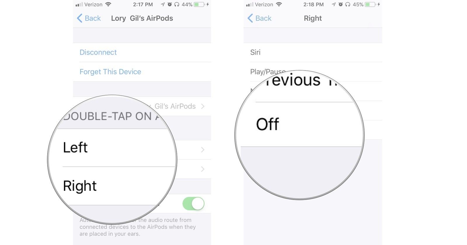 Нажмите влево или вправо, затем нажмите