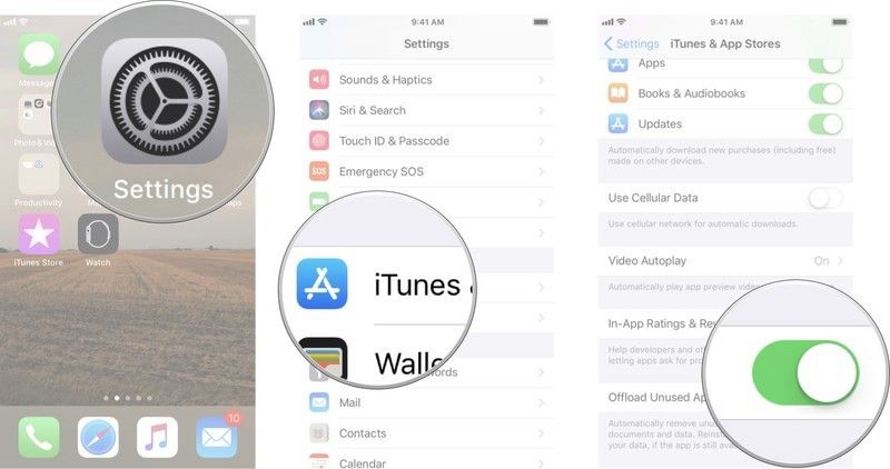 Запустите &laquo;Настройки&raquo;, нажмите &laquo;iTunes $ App Store&raquo;, нажмите переключатель &laquo;Выгрузить неиспользуемые приложения&raquo;.
