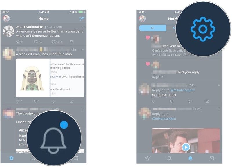 скриншоты с указанием вышеупомянутых шагов для настройки расширенных фильтров в Twitter