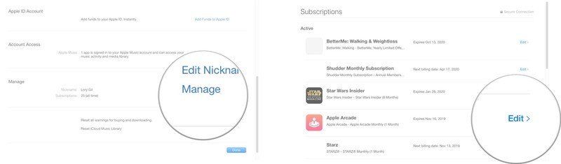 Нажмите на Управление, затем нажмите Редактировать