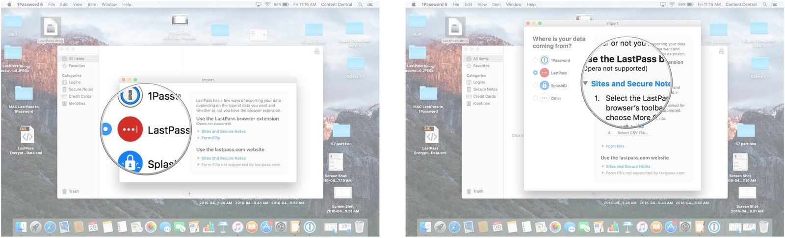 Нажмите на LastPass. Нажмите на сайты и безопасные заметки.