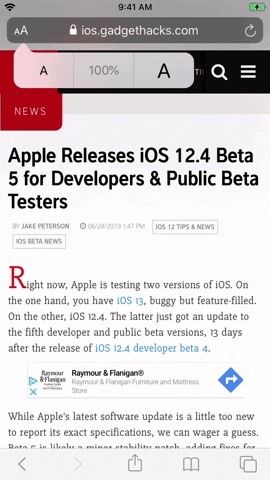 Как сделать текст больше или меньше в iOS 13's Safari — Without Affecting the Rest of the Webpage