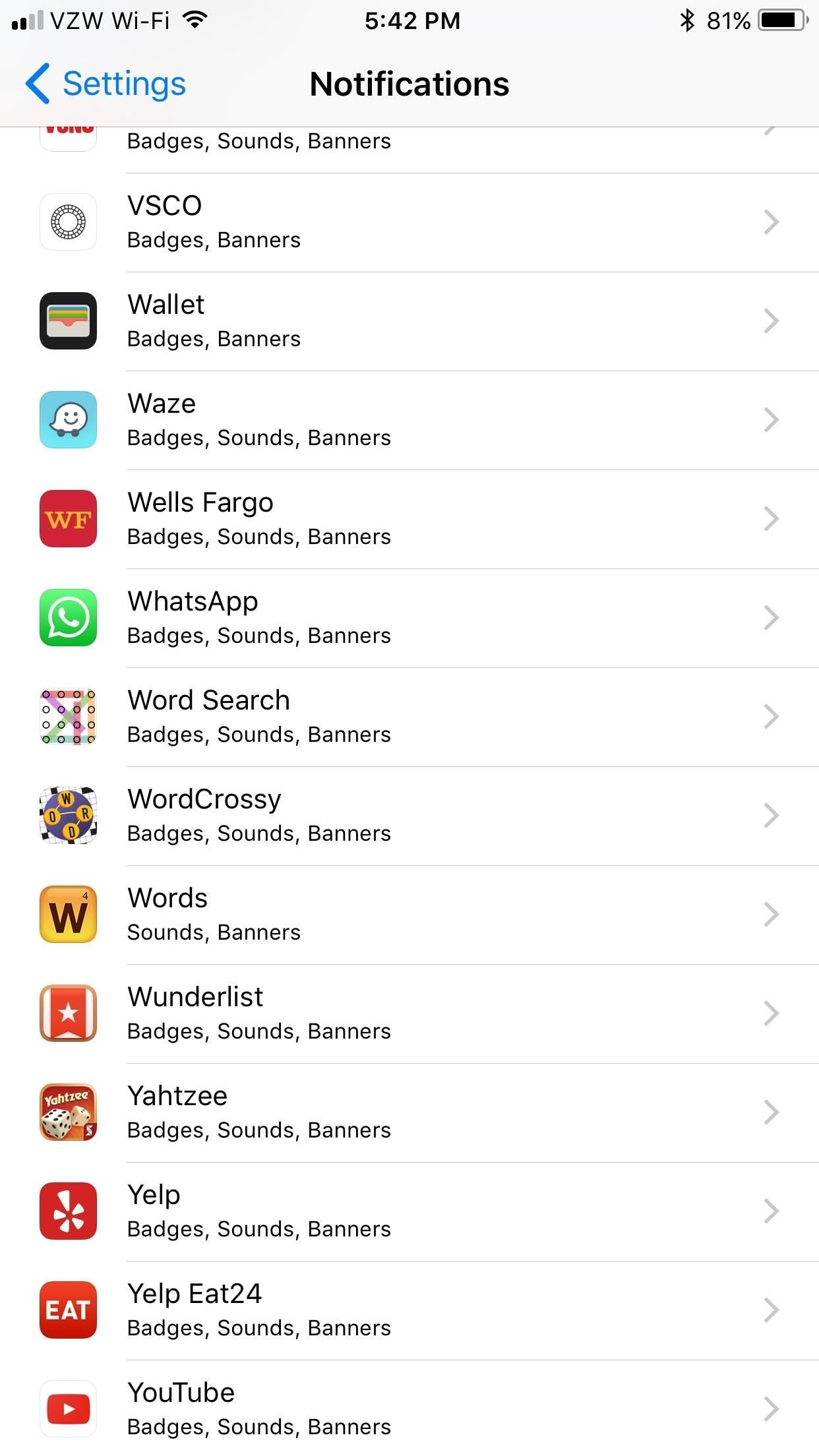 Как заблокировать появление определенных приложений в истории уведомлений в iOS 11