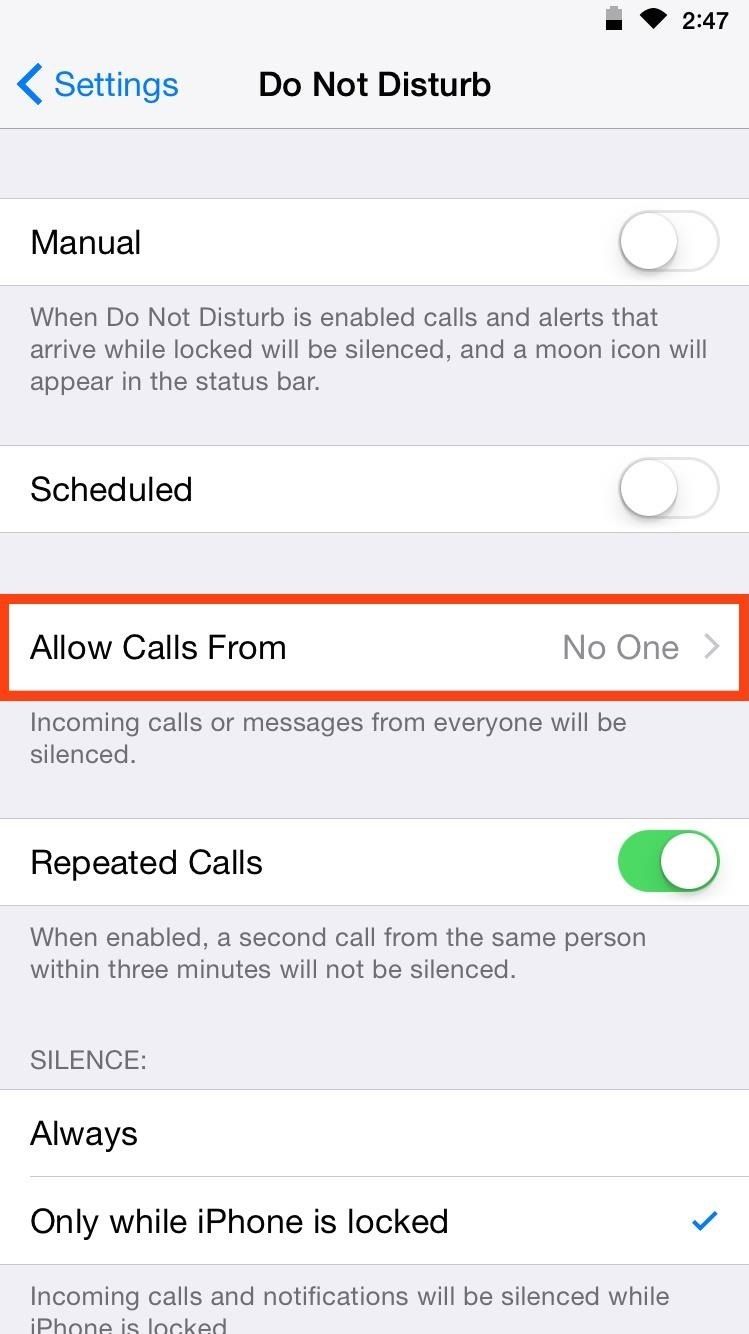 Настройте «Не беспокоить» на своем iPhone, чтобы важные звонки всегда проходили