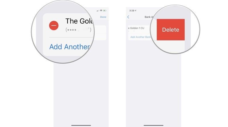 Нажмите красную кнопку «Удалить», затем нажмите «Удалить»