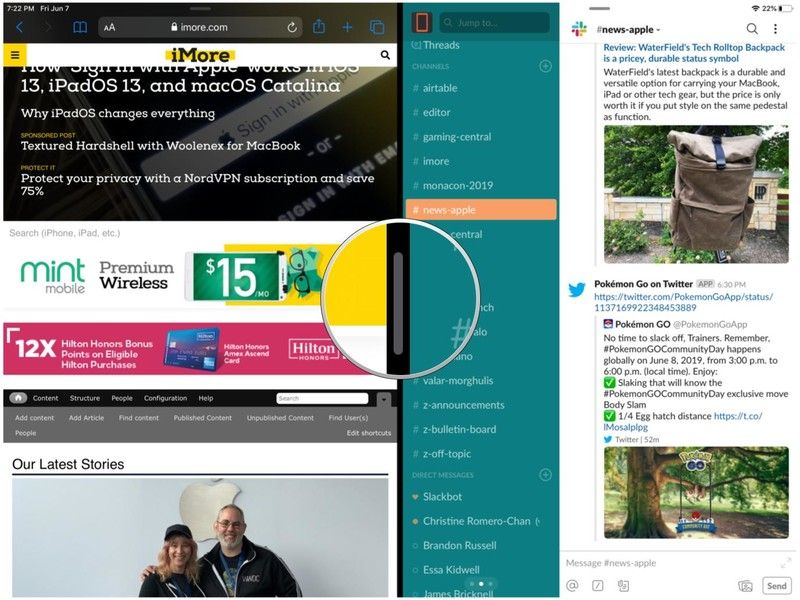 Возьмите ручку в середине экрана с разделенным экраном Возьмите ручку в середине экрана с разделенным экраном