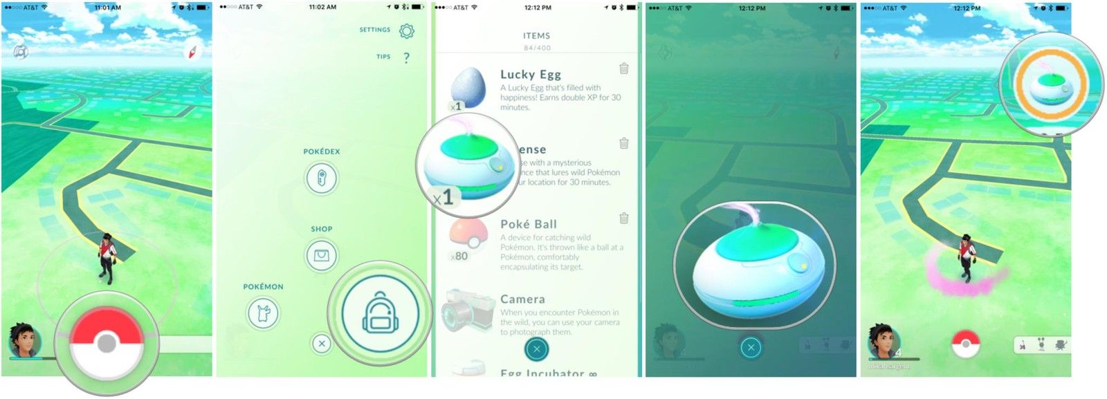 Как активировать благовония в Pokémon Go.