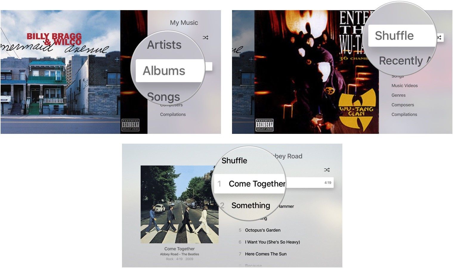 Выбор My Music в приложении Music на Apple TV