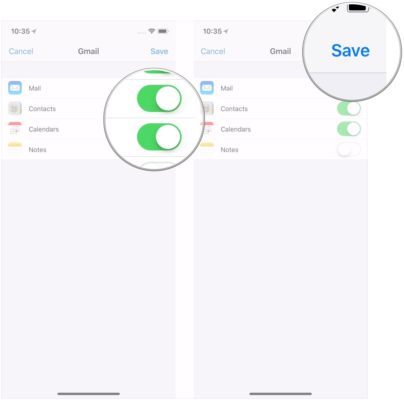 Отразите правильные переключатели, нажмите Сохранить