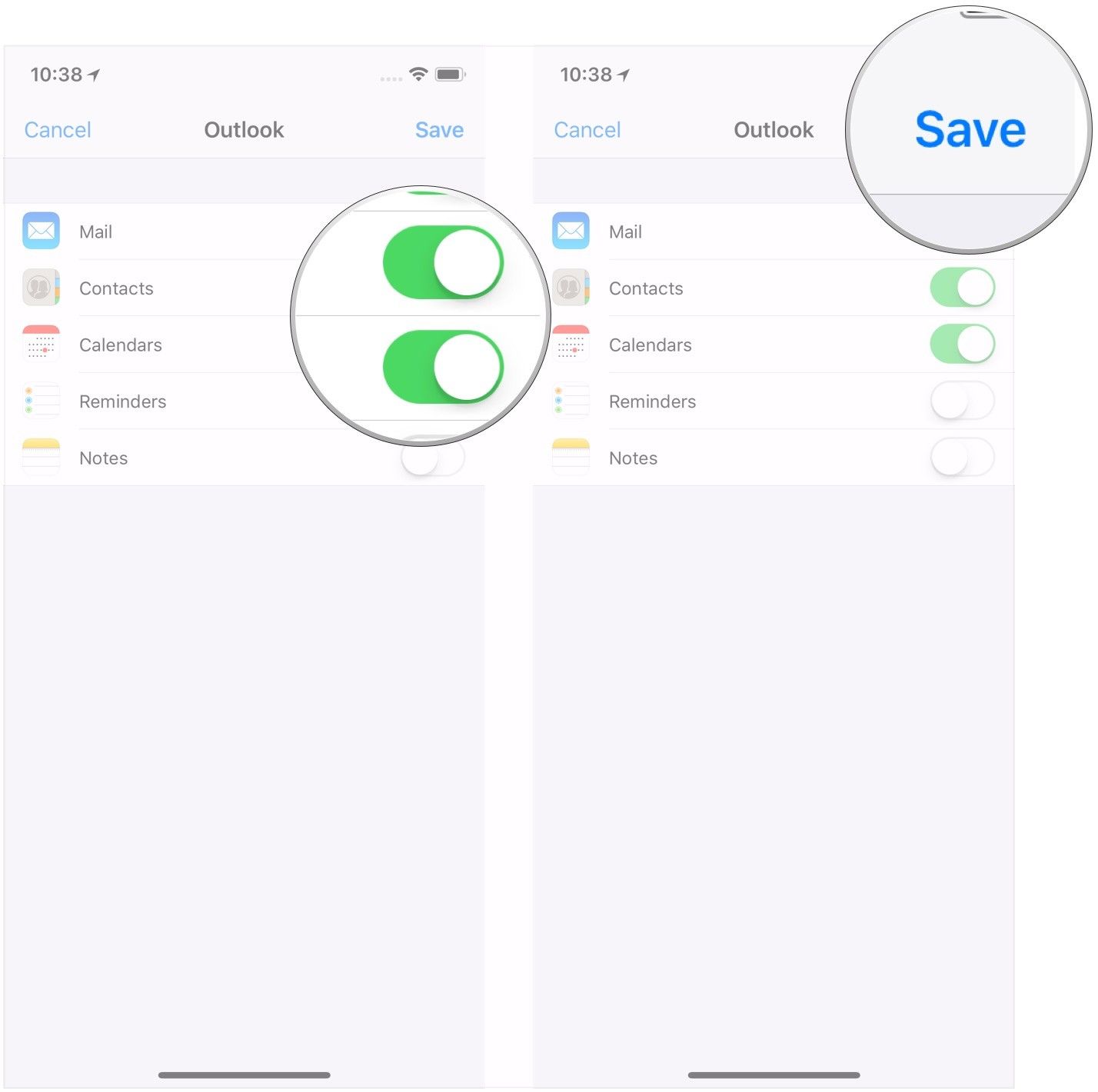 Отразите правильные переключатели, нажмите Сохранить
