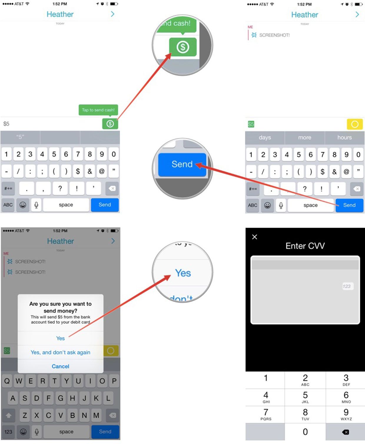 Как отправить Snapcash с помощью Snapchat для iPhone