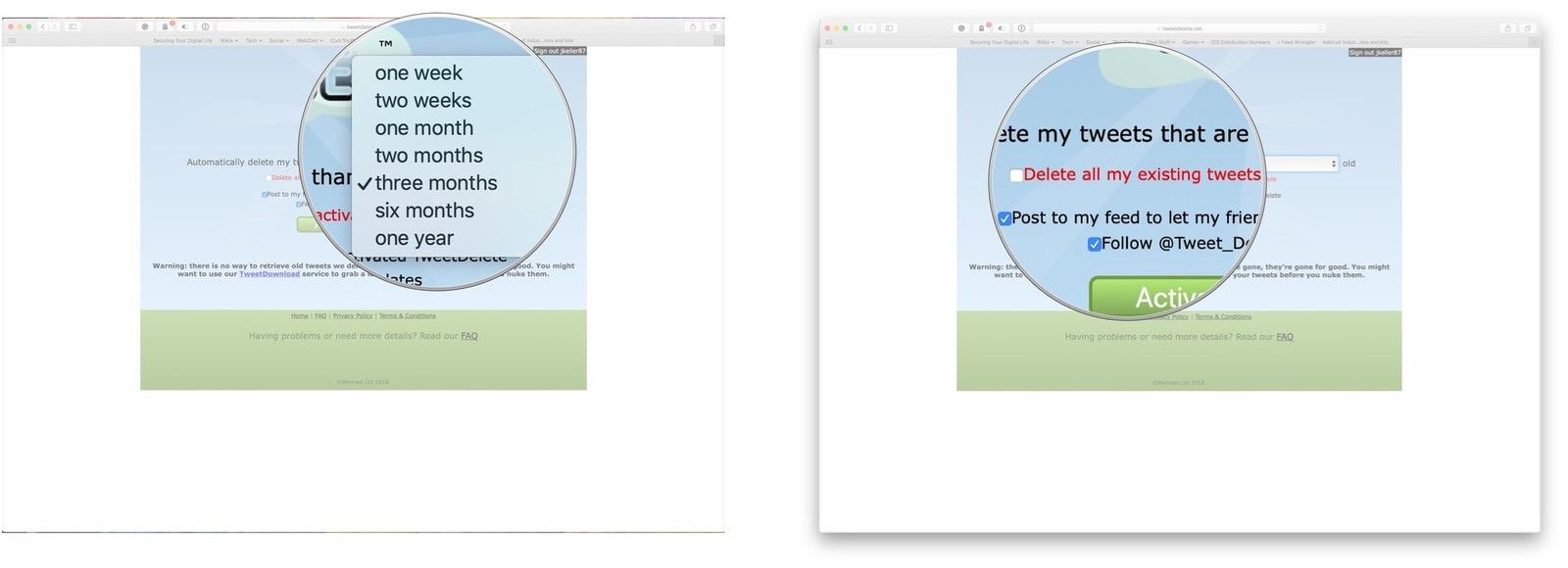 Выберите период времени, установите флажок