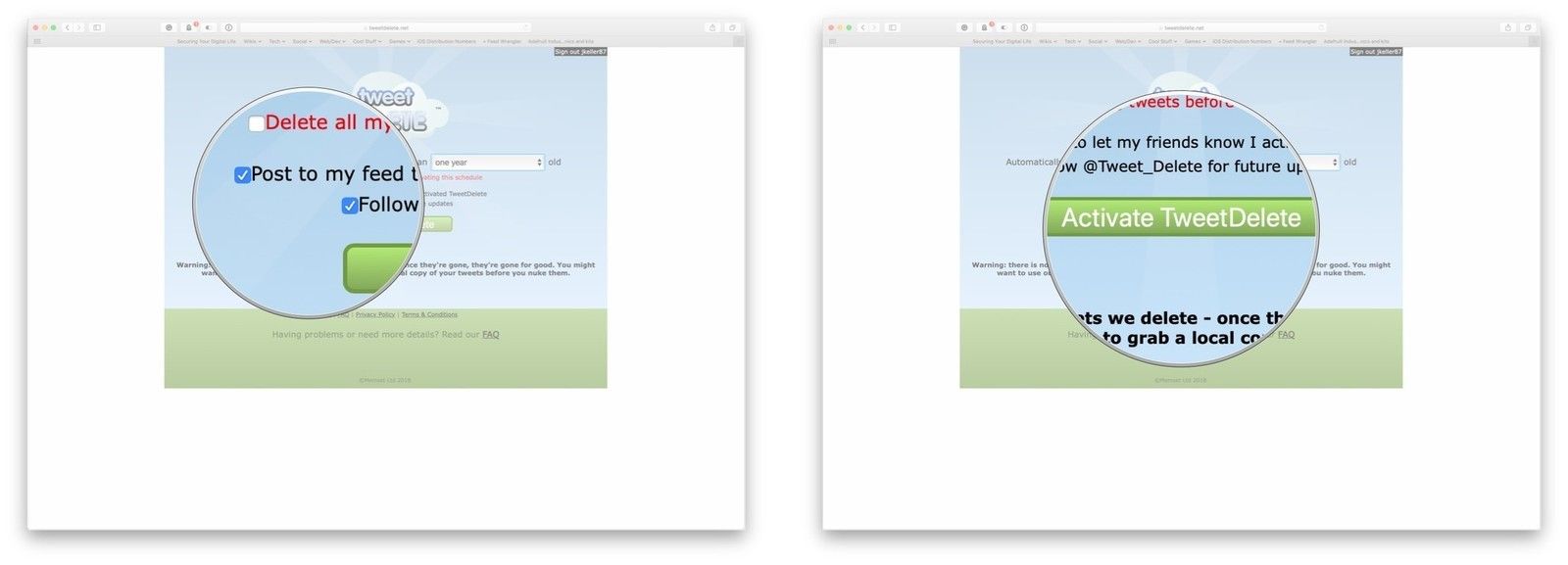 Нажмите флажки, нажмите Активировать