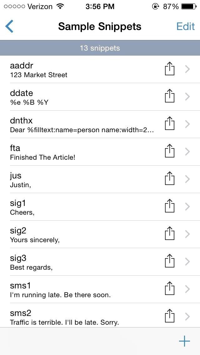 TextExpander приносит готовые ответы и макросы для iOS 8