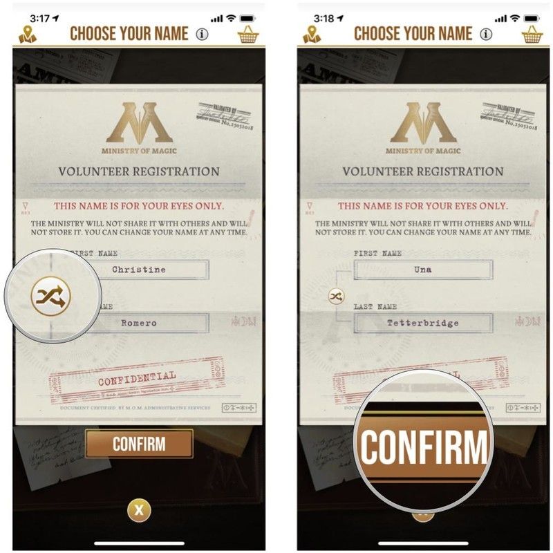 Вы можете сделать это случайным образом или сделать это самостоятельно, а затем нажать «Подтвердить».