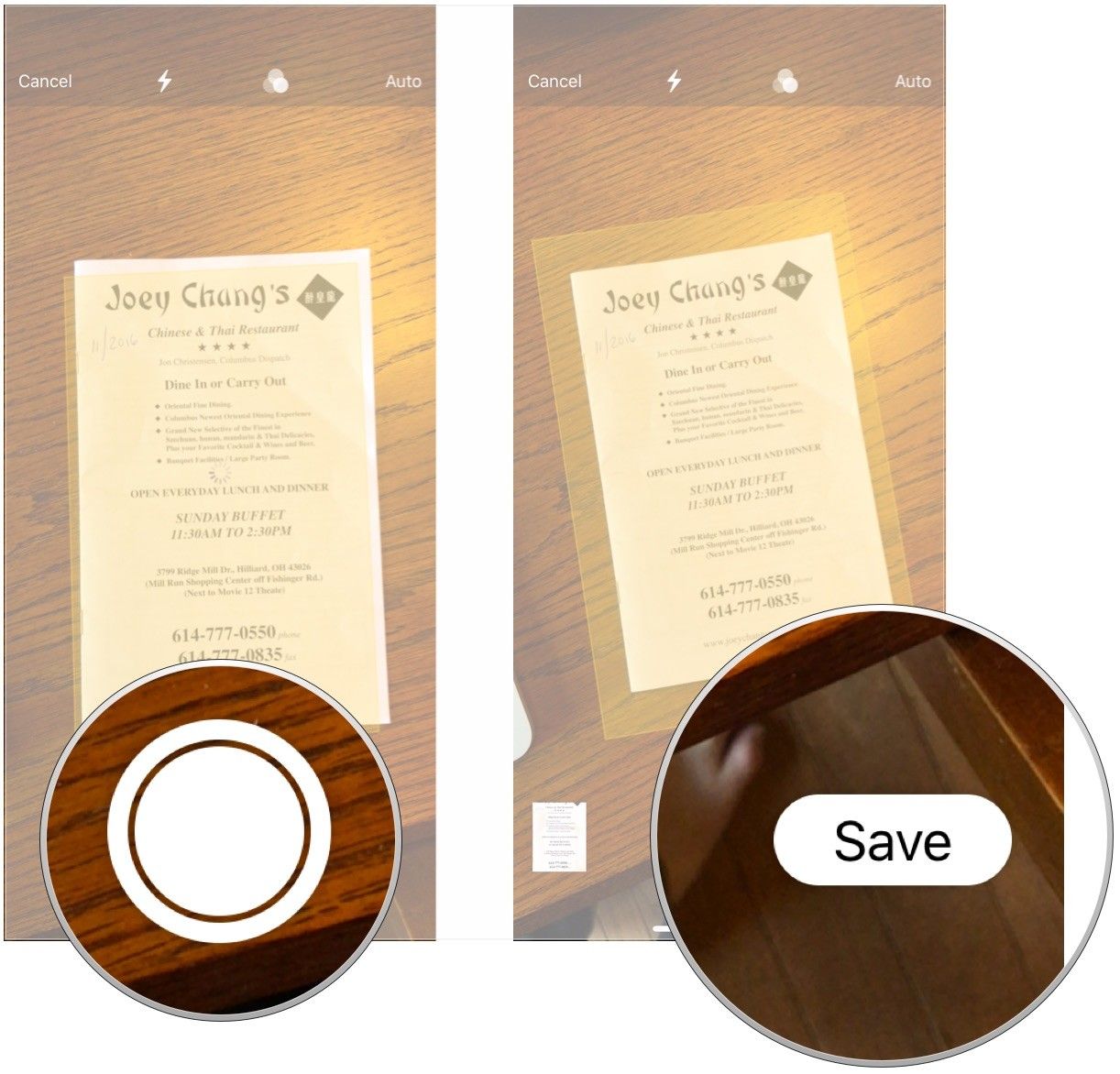 Сканирование документа, нажмите Сохранить