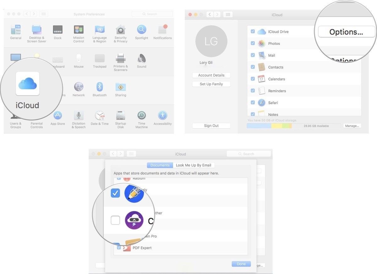 Управление разрешениями синхронизации iCloud на Mac