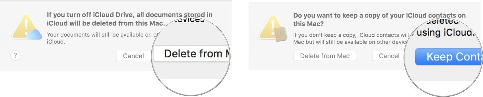 Выход из iCloud Drive на Mac