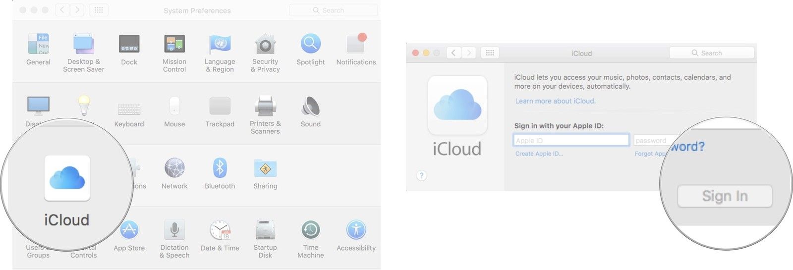Настройка iCloud Drive на Mac