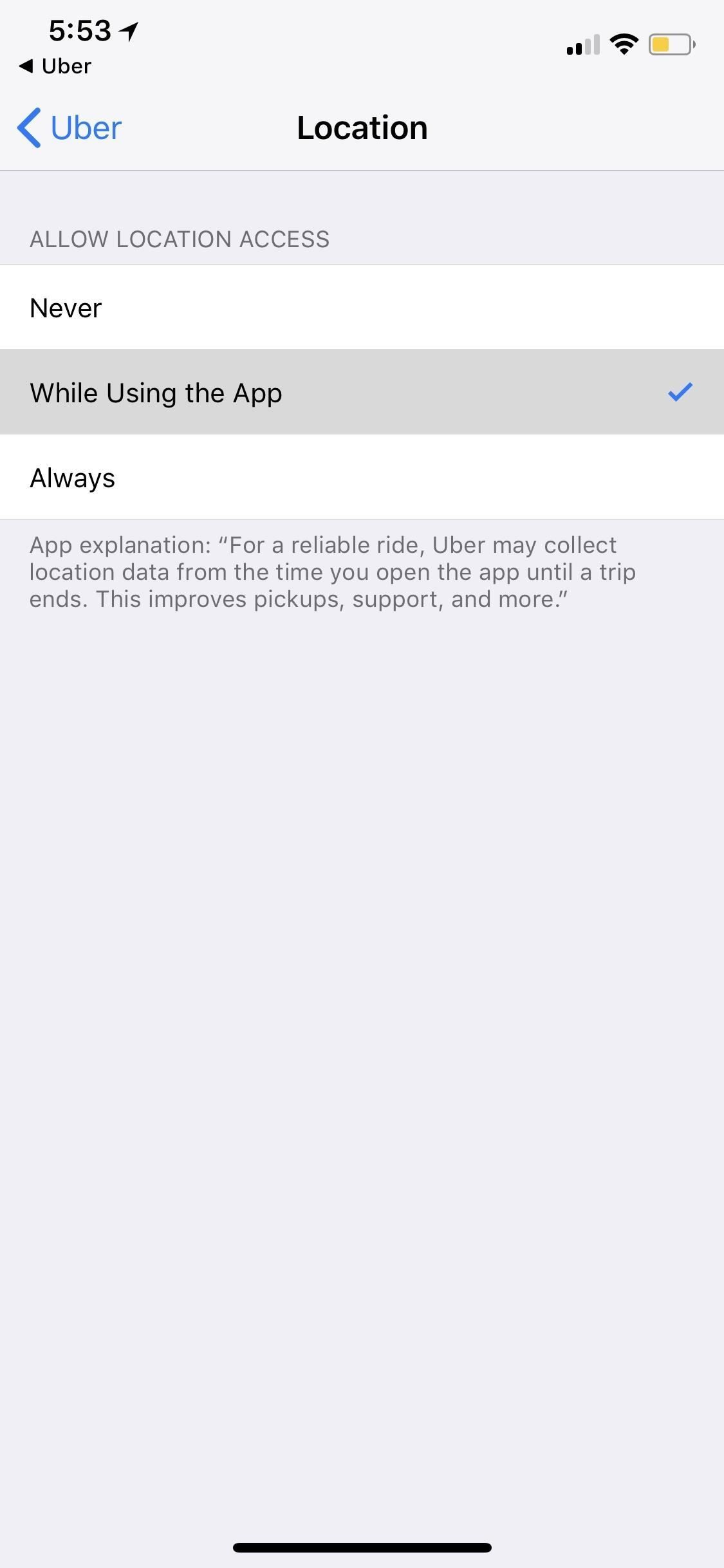 Как остановить Uber от отслеживания вашего местоположения в фоновом режиме на вашем iPhone