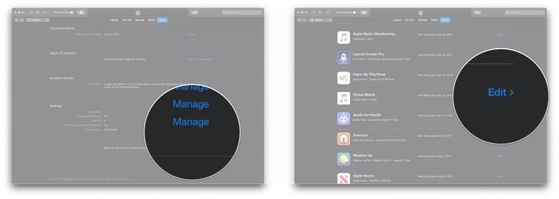 Нажмите Управление, нажмите Изменить