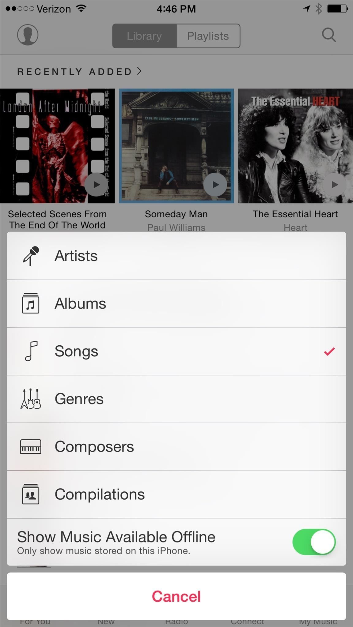 Как перемешать все песни в Apple's New Music App in iOS 8.4