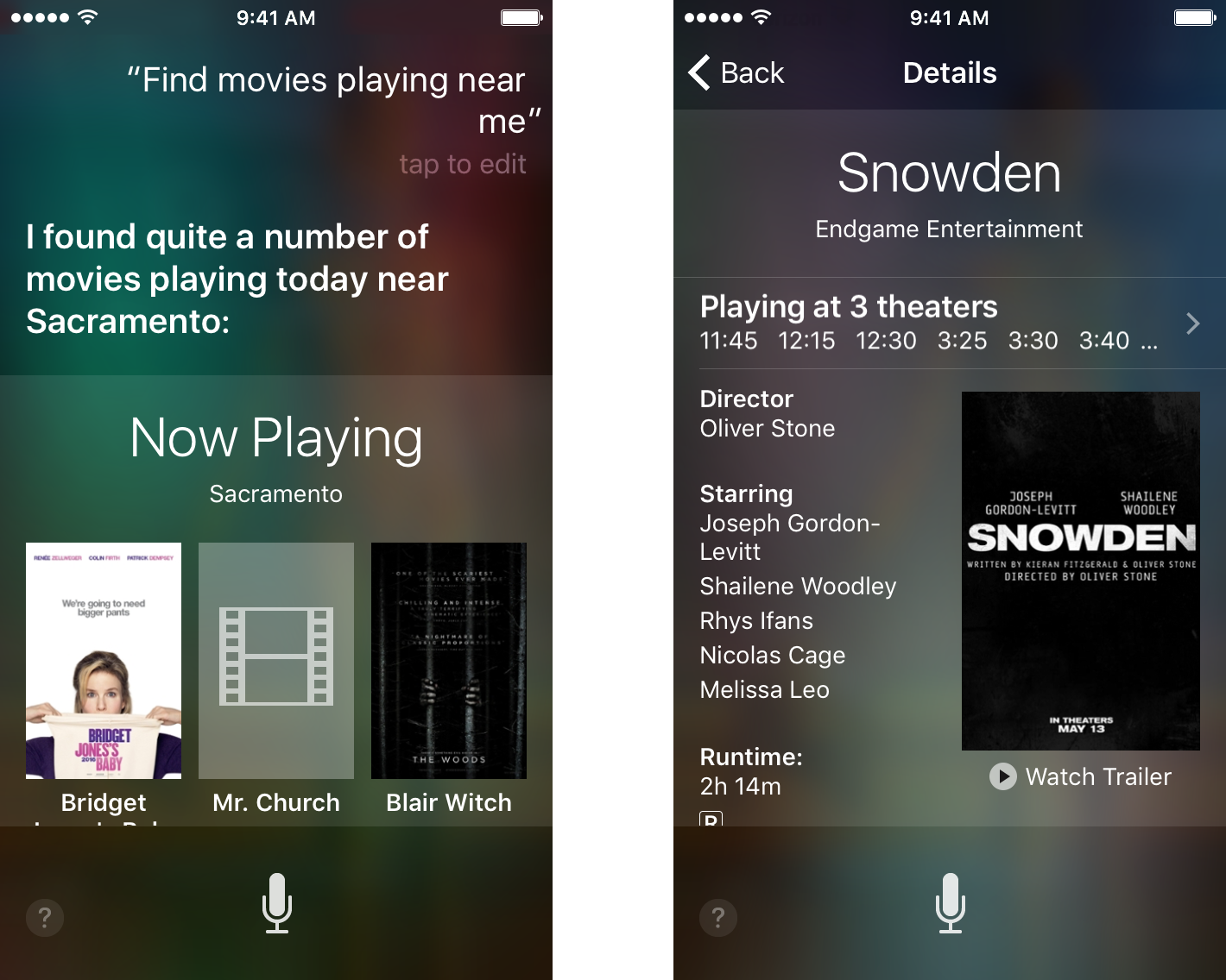 Спросите Сири, какие фильмы играют поблизости