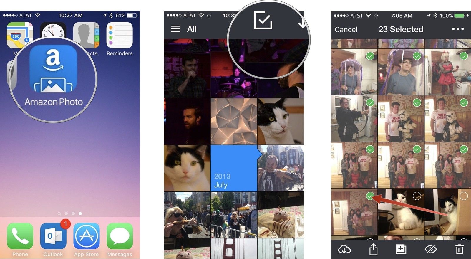 Добавление фотографий в существующие альбомы в Amazon Photos