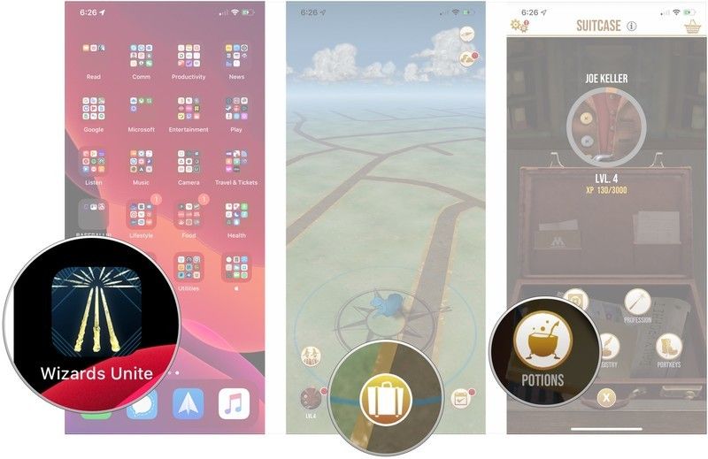 Откройте игру, откройте чемодан, нажмите Зелья