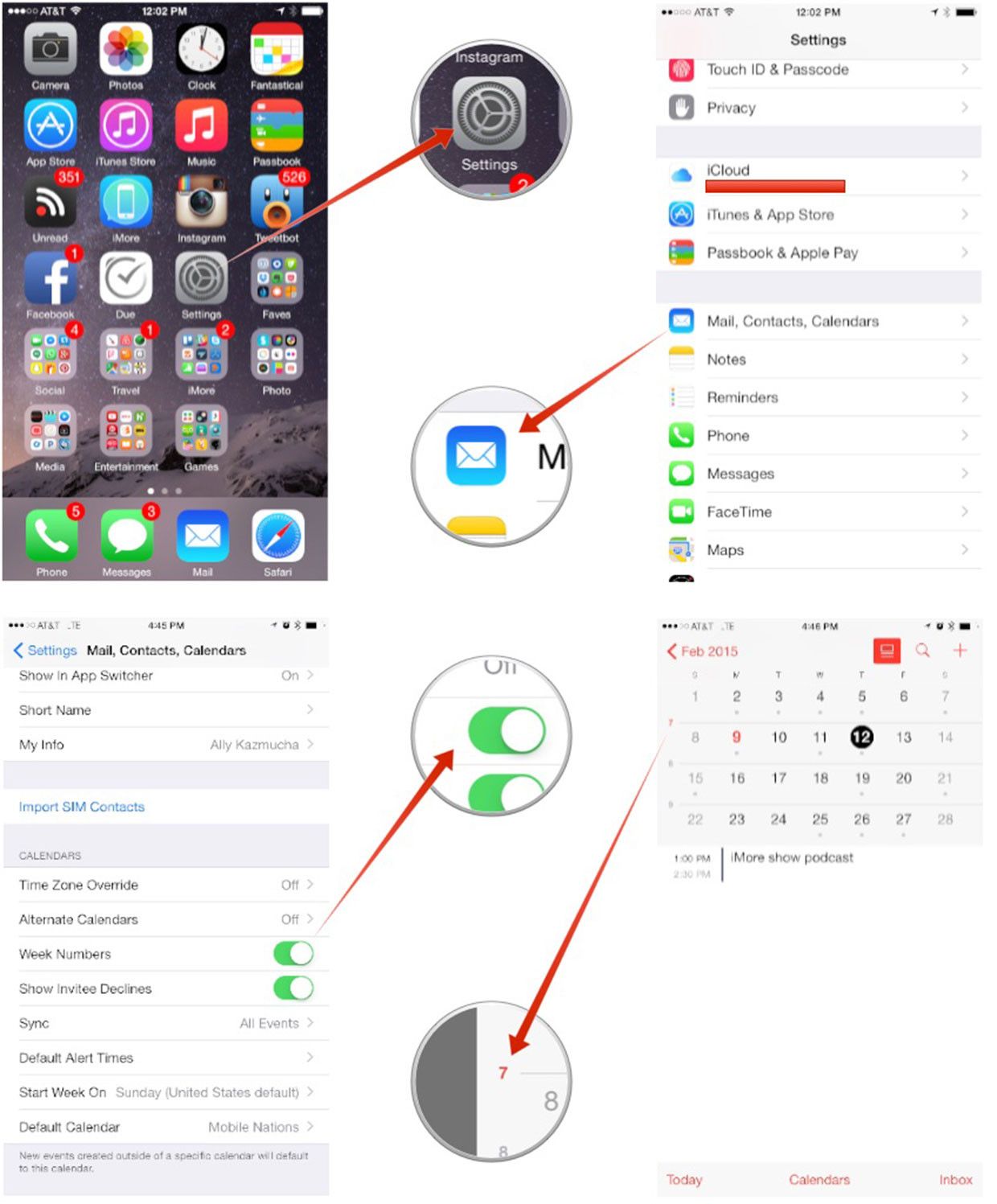 Как включить номера недель в Календаре для iPhone и iPad