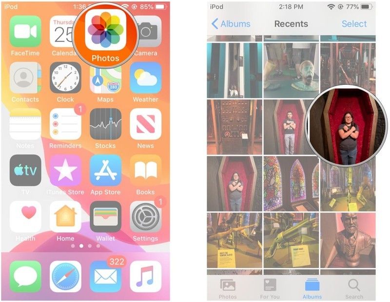 Запустить фото, выбрать фото