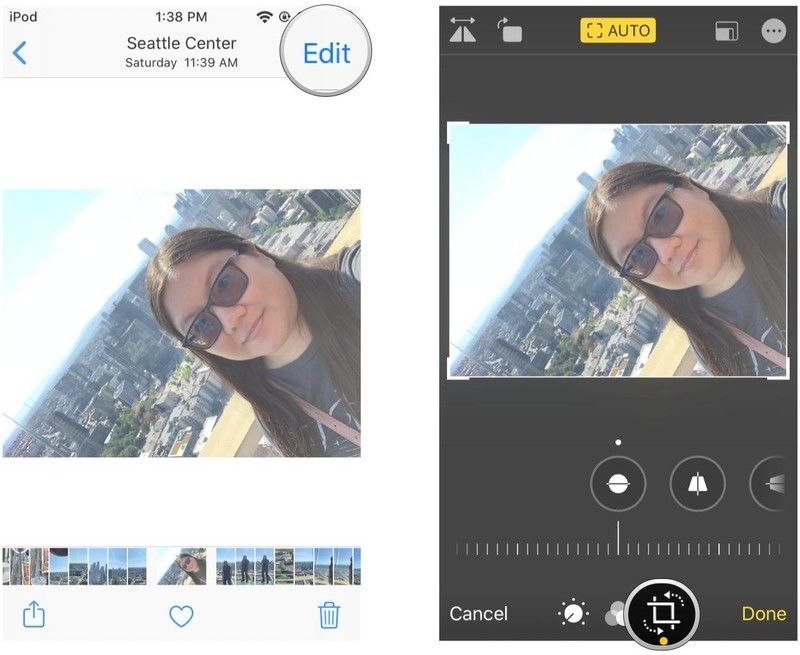 Нажмите &laquo;Изменить&raquo;, выберите &laquo;Обрезать&raquo;