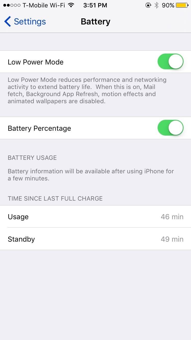 Расширьте свой iPhone's Battery Life by 3 Hours Using Low Power Mode in iOS 9