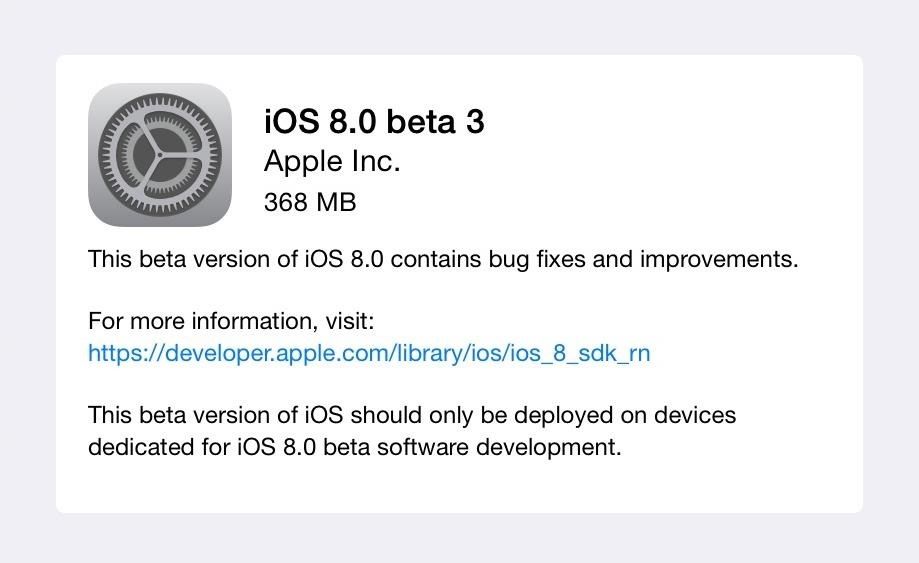 Все, что нужно знать об iOS 8 Beta 3 для iPhone, iPad и iPod Touch