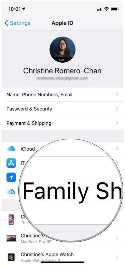 Настройки iOS 12 для семейного использования iCloud