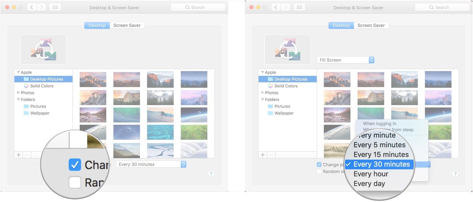 Установите флажок, установите таймфрейм