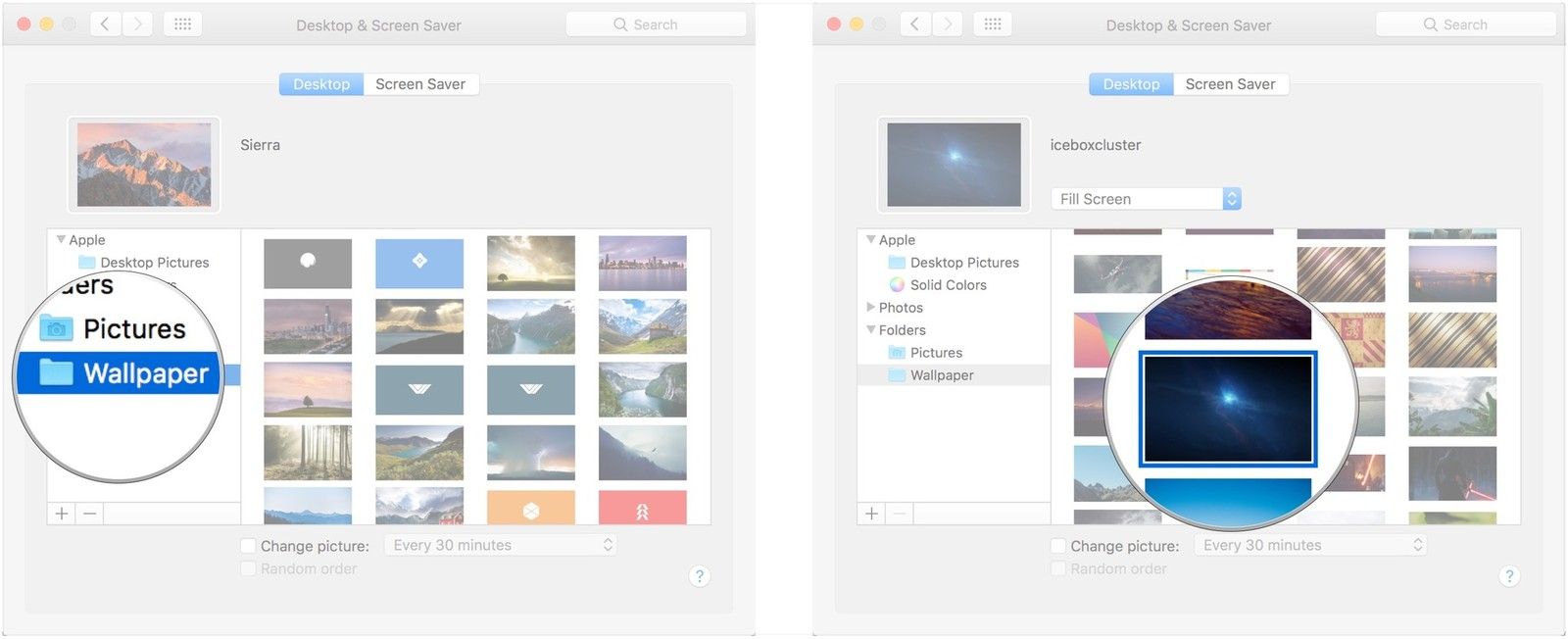 Выделите папку, выберите изображение