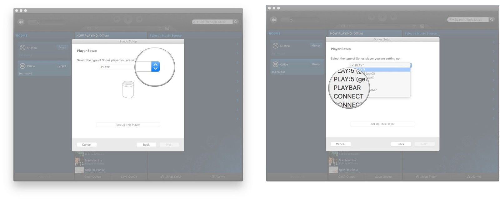 Нажмите выпадающее меню, нажмите Playbar