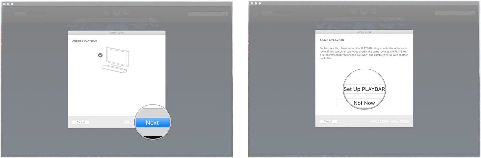 Нажмите Next, нажмите Set PLAYBAR