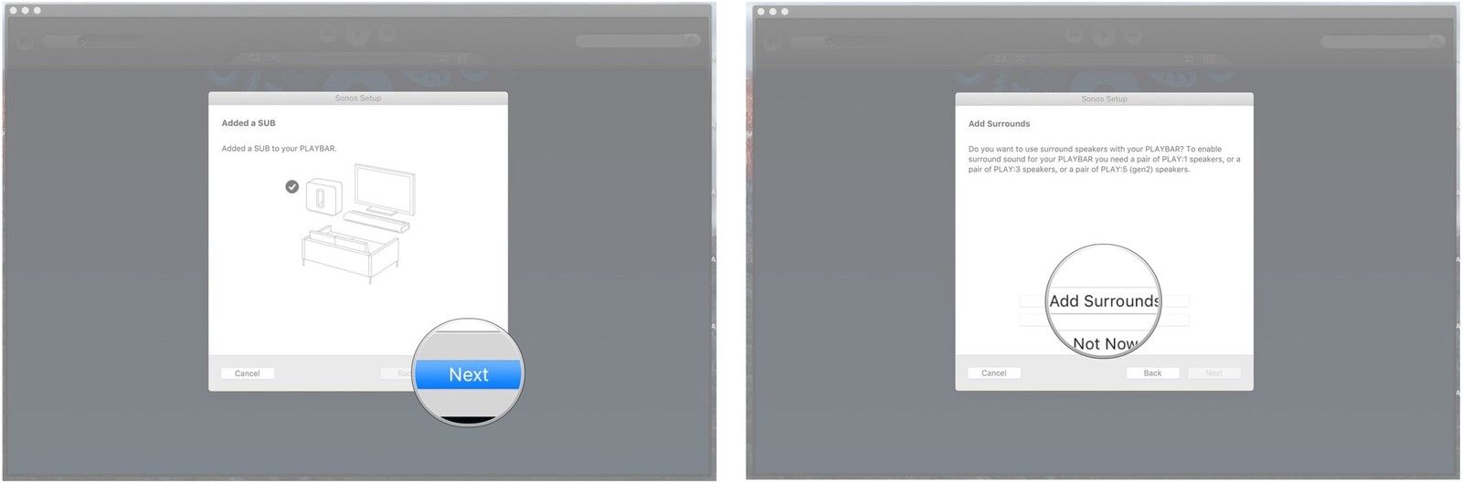 Нажмите Next, нажмите Add Surrounds