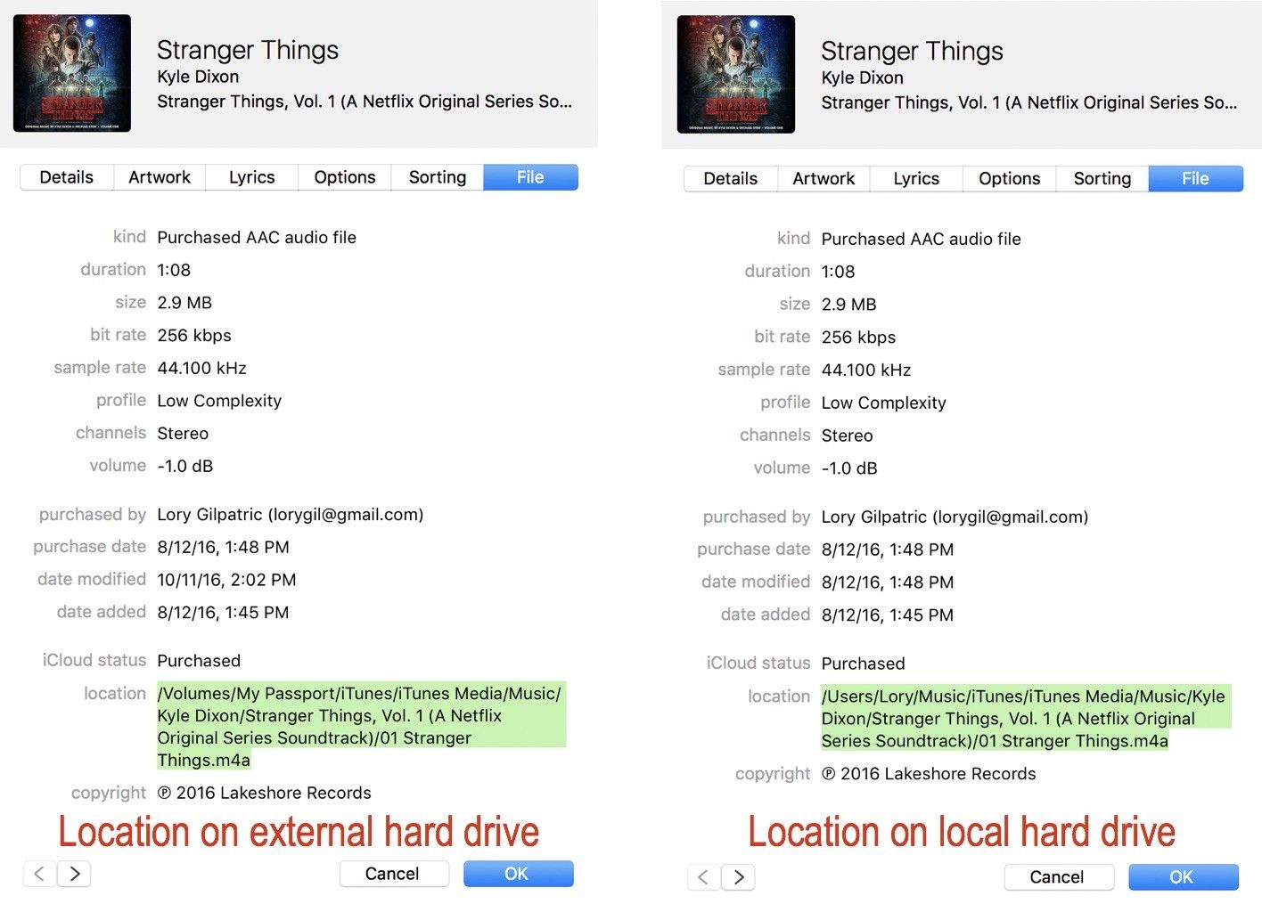Убедитесь, что расположение файла находится в / Volumes, а не / Users