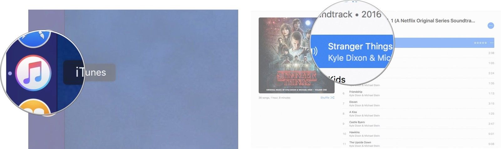 Запустите iTunes, затем выберите песню