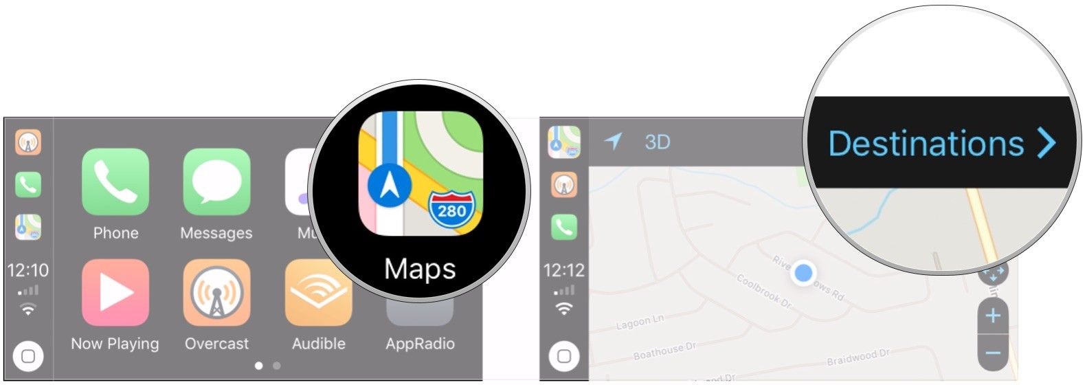 Нажмите «Карты», нажмите «Направления»